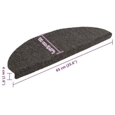 VidaXL Trapmatten zelfklevend 10 st 65x21x4 cm antraciet halfrond groot