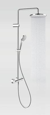 Duravit Shower Systems Douchesysteem - thermostatisch - HOH=15cm - hoofddouche Ø25.2cm - handdouche rond - waterbesparend - lans chroom th4282008010 - thumbnail