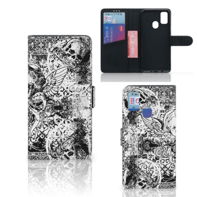Telefoonhoesje met Naam Samsung Galaxy M21 | M30s Skulls Angel Telefoonhoesje met Naam Samsung Galaxy M21 | M30s Skulls Angel