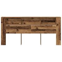 Hoofdeinde kas met opslag 220 x 18,5 x 104,5 cm Bewerkt hout - thumbnail