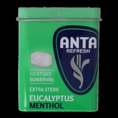 Anta Refresh eucalyptus menthol extra sterk suikervrij 72 Gram Anta Refresh eucalyptus menthol extra sterk suikervrij 72 Gram