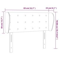 Hoofdbord met randen 147x23x78/88 cm stof taupe - thumbnail