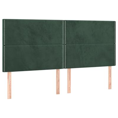 Boxspring met matras fluweel donkergroen 200x200 cm - thumbnail