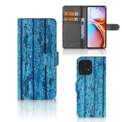 Motorola Edge 40 Pro | Book Style Case | Wood Blue Motorola Edge 40 Pro | Book Style Case | Wood Blue