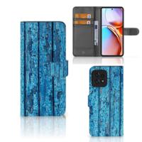 Motorola Edge 40 Pro | Book Style Case | Wood Blue - thumbnail