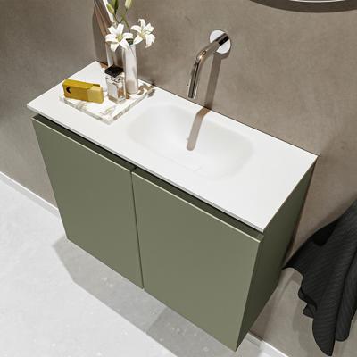 MONDIAZ TURE 60cm toiletmeubel army. EDEN wastafel talc rechts geen kraangat MONDIAZ TURE 60cm toiletmeubel army. EDEN wastafel talc rechts geen kraangat