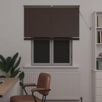 VidaXL Venetiaanse blind donkerbruin met patroon 150 x 110 cm pvc - thumbnail
