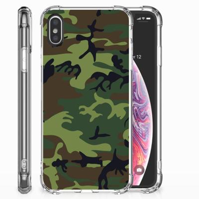 Apple iPhone X | Xs Doorzichtige Silicone Hoesje Army Dark Apple iPhone X | Xs Doorzichtige Silicone Hoesje Army Dark