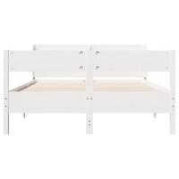 Bedframe zonder matras massief grenenhout wit 140x200 cm - thumbnail