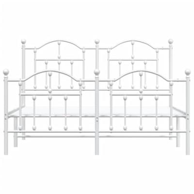 Bedframe met hoofd- en voeteneinde metaal wit 140x200 cm Bedframe met hoofd- en voeteneinde metaal wit 140x200 cm