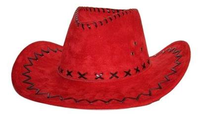 Hoed Cowboy suede rood