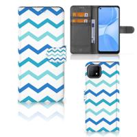 OPPO A73 5G | Telefoon Hoesje | Zigzag Blauw - thumbnail