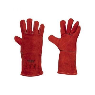 Lashandschoen HV353/36RK rood, 5 vingers, 36cm kap