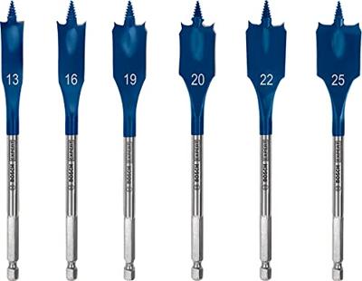 Bosch Accessories 2608900333 Hout-freesboorset 6-delig 13 mm, 16 mm, 19 mm, 20 mm, 22 mm, 25 mm Gezamenlijke lengte 152 mm Zeskant schacht 6 stuk(s)