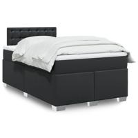 Boxspring met matras kunstleer zwart 120x190 cm - thumbnail