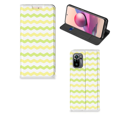 Xiaomi Redmi Note 10 4G | 10S | Poco M5s | Hoesje met Magneet | Waves Yellow Xiaomi Redmi Note 10 4G | 10S | Poco M5s | Hoesje met Magneet | Waves Yellow