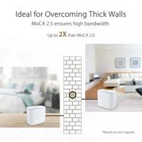 ASUS ZenWiFi AX Hybrid (XC5) AX3000 + Moca 2,5 Mesh WiFi 6 systeem (2 stuks) – afdekking in het hele huis tot 3.500 vierkante meter en 4 kamers voor dikke muren, AiMesh, veiligheid - thumbnail
