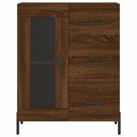 Dressoir 69,5x34x90 cm bewerkt hout bruineikenkleurig - thumbnail