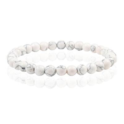 6mm Memphis Natuursteen Armband - White Howlite