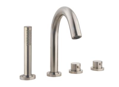 Badrandkraan Wiesbaden 4-gats thermostatisch RVS afbouwset