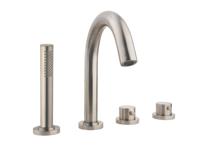 Badrandkraan Wiesbaden 4-gats thermostatisch RVS afbouwset - thumbnail