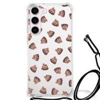 Doorzichtige Silicone Hoesje voor Samsung Galaxy S23 Poep Emojis - thumbnail