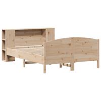 Bed met boekenkast zonder matras massief grenenhout 200x200 cm - thumbnail