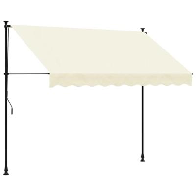 VidaXL Luifel uittrekbaar 250x150 cm stof en staal crèmekleurig - thumbnail