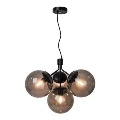 Nordlux 4-lichts hanglampIvona zwart met smoke glas - 2112153003