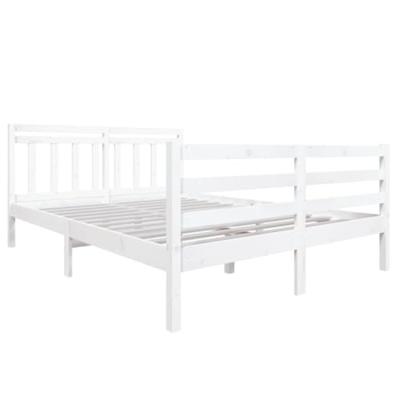 Bedframe massief hout wit 140x190 cm