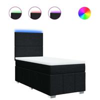 Boxspring met matras stof zwart 140x200 cm - thumbnail