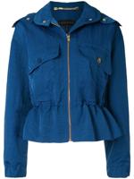 Escada drawstring-waist hooded jacket - Blue - thumbnail