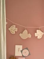 Slinger met vogels in vilt ecru - thumbnail