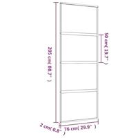 Schuifdeur 76x205 cm helder ESG-glas en aluminium goudkleurig - thumbnail