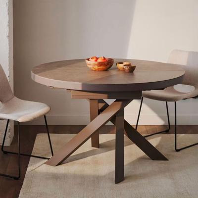 Kave Home Uitschuifbare Ronde Eettafel 'Vashti' Keramiek, 120-160 x 120cm, kleur Bruin Kave Home Uitschuifbare Ronde Eettafel 'Vashti' Keramiek, 120-160 x 120cm, kleur Bruin