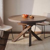 Kave Home Uitschuifbare Ronde Eettafel 'Vashti' Keramiek, 120-160 x 120cm, kleur Bruin - thumbnail