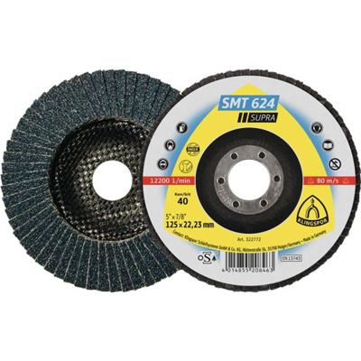 Klingspor Lamellenschuurschijf | d. 115 mm korreling 40 12graden conisch | RVS zirkoniumkorund | 10 stuks - 322765 322765