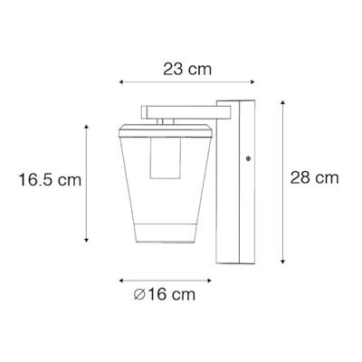 QAZQA Moderne buiten wandlamp zwart IP44 - Joren