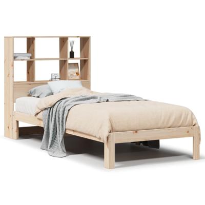 Bed met boekenkast zonder matras massief grenenhout 120x200 cm