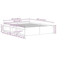 Bedframe zonder matras 160x200 cm bewerkt hout zwart eikenkleur - thumbnail