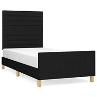 Bedframe zonder matras 90x190 cm stof zwart - thumbnail