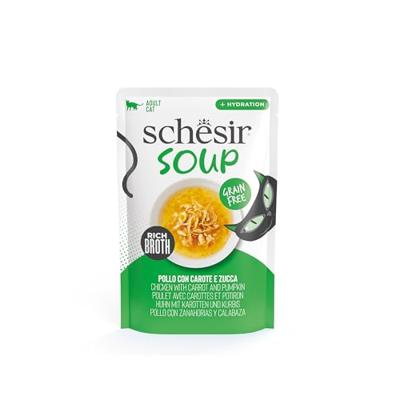 Schesir Cat Soup kip met wortel en pompoen natvoer kat (zakjes) 4 dozen (48 x 40g) Schesir Cat Soup kip met wortel en pompoen natvoer kat (zakjes) 4 dozen (48 x 40g)