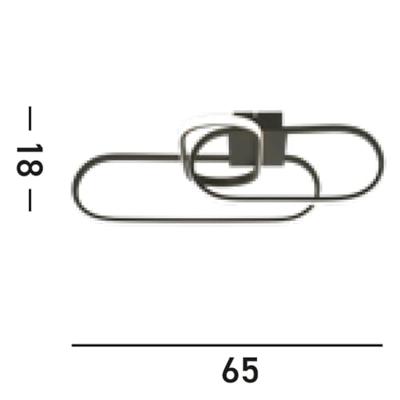 Searchlight Strakke zwarte plafondlampClip - 61774BK