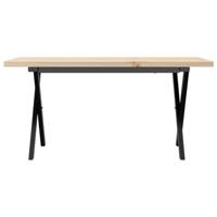 Salontafel X-frame 90x40x45,5 cm grenenhout en gietijzer - thumbnail