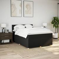 Boxspring met matras stof zwart 180x200 cm - thumbnail
