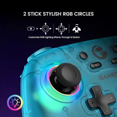 GameSir Nova HD Rumble NS Controller (Blauwgroen, PC, Steam, Android, iOS, Switch, Bluetooth / 2.4 GHz / USB)