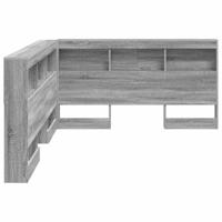 Opberghoofdbord met plank Grijs sonoma 135 cm Bewerkt hout - thumbnail