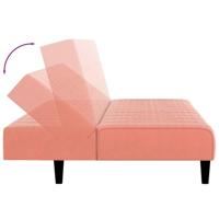 Slaapbank 2-zits fluweel roze - thumbnail