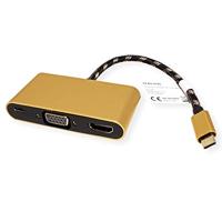 ROLINE GOLD Display Adapter USB type C - VGA / HDMI / C (PD) - thumbnail