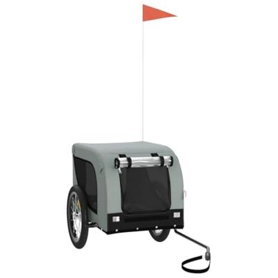 VidaXL Hondenfietstrailer oxford stof en ijzer grijs en zwart